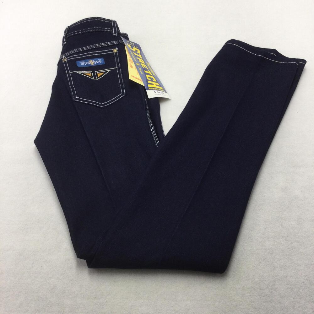 Ivanhoe Stretch Jeans Womens 8/26 Blue Dark Wash Straight Contrast Stitch